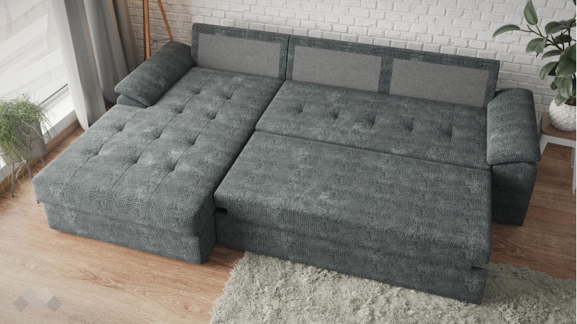 Ъглов диван Азалия с посока графит - изглед 3 - МебелМаг Ъглов диван Азалия с посока графит - изглед 3