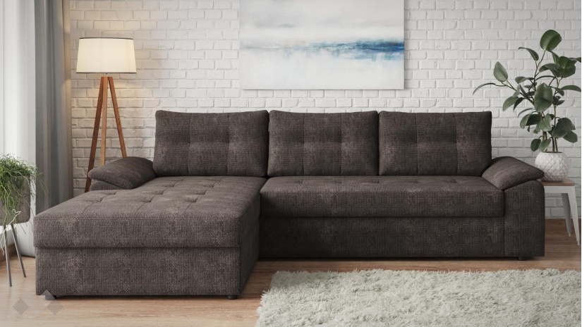 Ъглов диван Азалия с посока кафяв - изглед 2 - МебелМаг Ъглов диван Азалия с посока кафяв - изглед 2