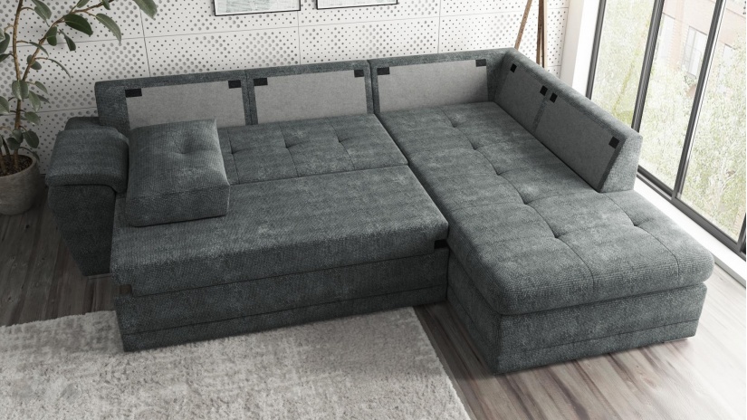 Ъглов диван Бали с посока графит - изглед 3 - МебелМаг Ъглов диван Бали с посока графит - изглед 3