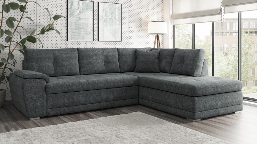 Ъглов диван Бали с посока графит - изглед 1 - МебелМаг Ъглов диван Бали с посока графит - изглед 1