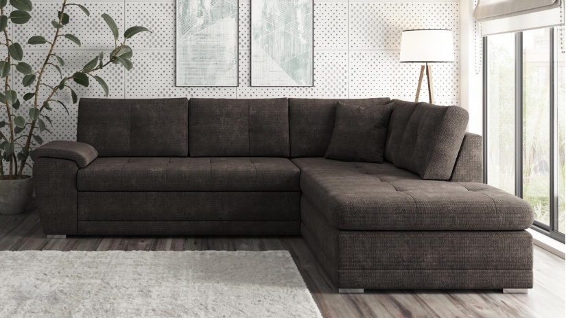 Ъглов диван Бали с посока кафяв - изглед 2 - МебелМаг Ъглов диван Бали с посока кафяв - изглед 2