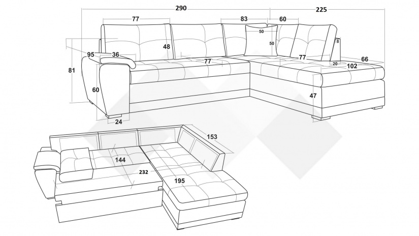 Ъглов диван Бали с посока кафяв - изглед 4 - МебелМаг Ъглов диван Бали с посока кафяв - изглед 4