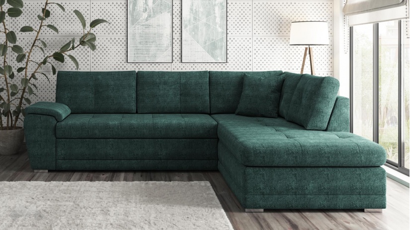 Ъглов диван Бали с посока зелен - изглед 2 - МебелМаг Ъглов диван Бали с посока зелен - изглед 2