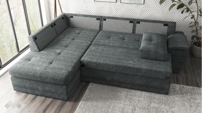 Ъглов диван Бали с посока графит - изглед 3 - МебелМаг Ъглов диван Бали с посока графит - изглед 3