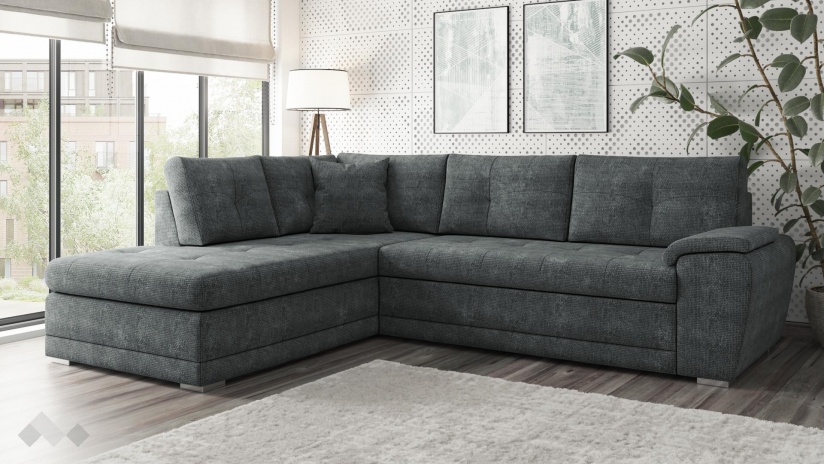 Ъглов диван Бали с посока графит - изглед 1 - МебелМаг Ъглов диван Бали с посока графит - изглед 1