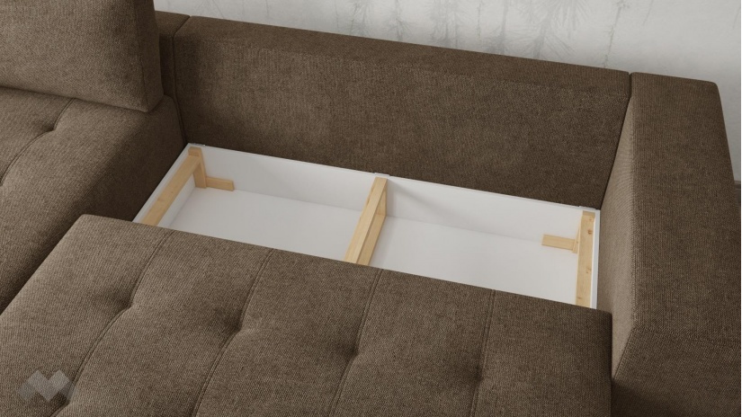 Ъглов диван Бомбай с посока кафяв - изглед 3 - МебелМаг Ъглов диван Бомбай с посока кафяв - изглед 3