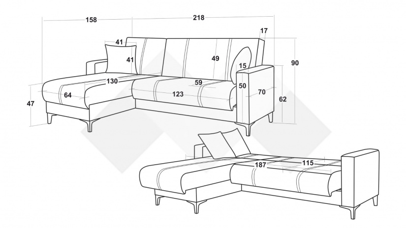 Ъглов диван Браво универсален ъгъл зелен - изглед 11