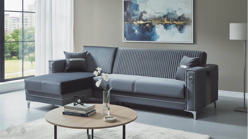 Ъглов диван Дестини универсален ъгъл сив - изглед 4 - МебелМаг Ъглов диван Дестини универсален ъгъл сив - изглед 4