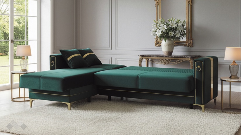 Ъглов диван Дестини универсален ъгъл зелен - изглед 8 - МебелМаг Ъглов диван Дестини универсален ъгъл зелен - изглед 8