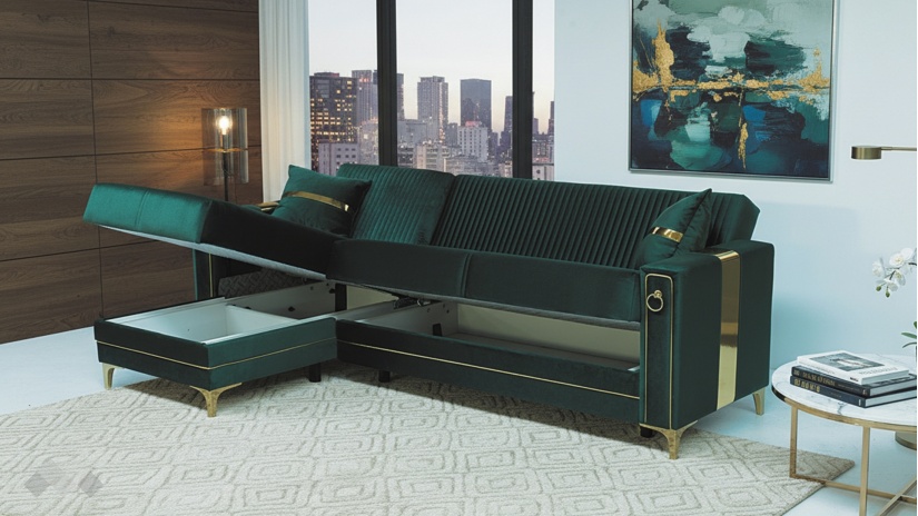 Ъглов диван Дестини универсален ъгъл зелен - изглед 6 - МебелМаг Ъглов диван Дестини универсален ъгъл зелен - изглед 6