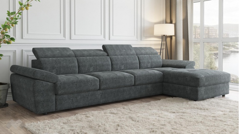 Ъглов диван Джент с посока графит - изглед 1