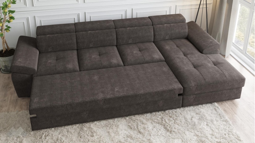 Ъглов диван Джент с посока кафяв - изглед 4