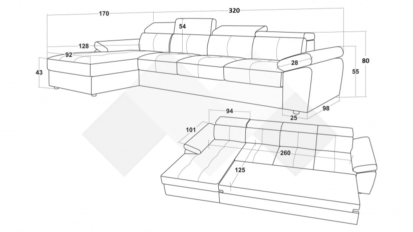 Ъглов диван Джент с посока графит - изглед 5 - МебелМаг Ъглов диван Джент с посока графит - изглед 5