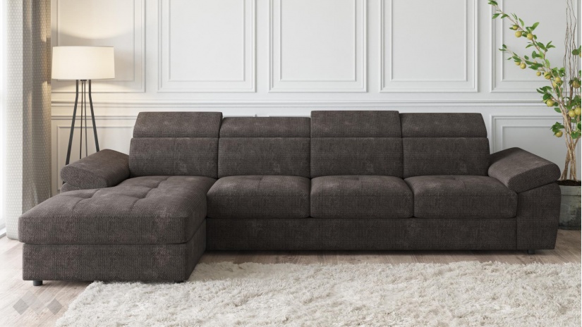 Ъглов диван Джент с посока кафяв - изглед 2