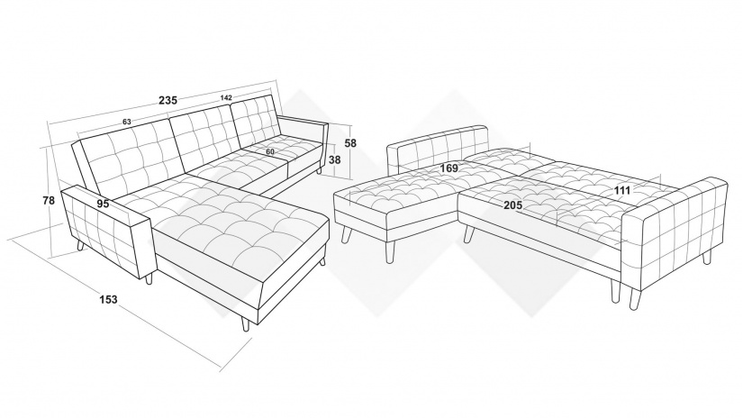 Ъглов диван Ериксън универсален ъгъл графит - изглед 9 - МебелМаг Ъглов диван Ериксън универсален ъгъл графит - изглед 9