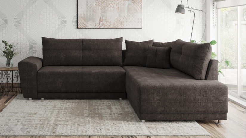 Ъглов диван Фабио с посока кафяв - изглед 2 - МебелМаг Ъглов диван Фабио с посока кафяв - изглед 2