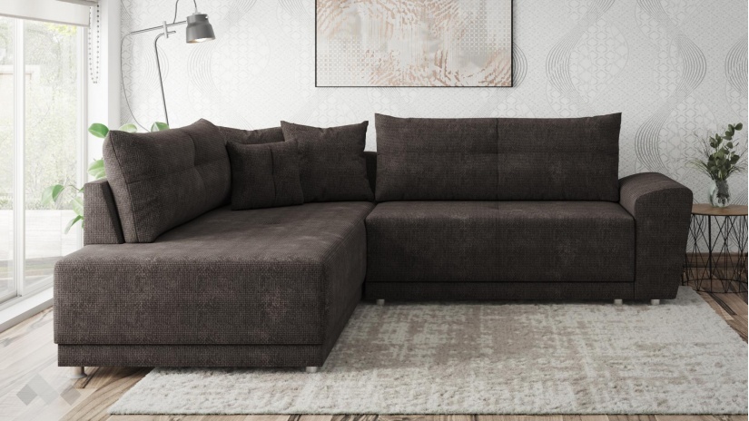 Ъглов диван Фабио с посока кафяв - изглед 2