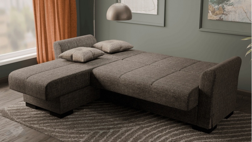 Ъглов диван Флоранс универсален ъгъл кафяв - изглед 8