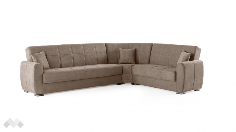 Ъглов диван Гранд универсален ъгъл кафяв - изглед 3