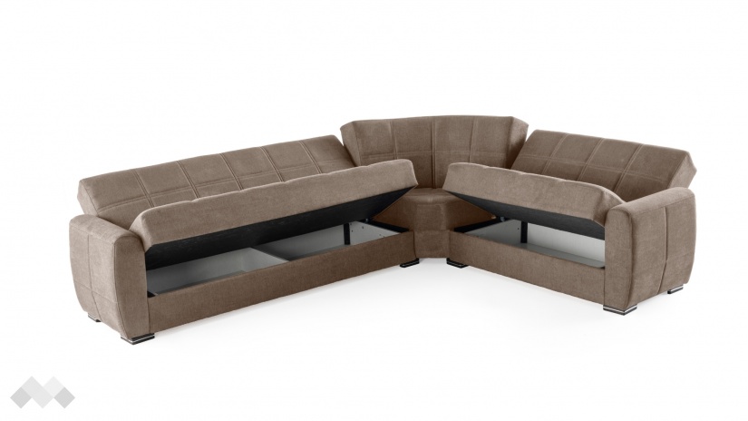 Ъглов диван Гранд универсален ъгъл кафяв - изглед 7