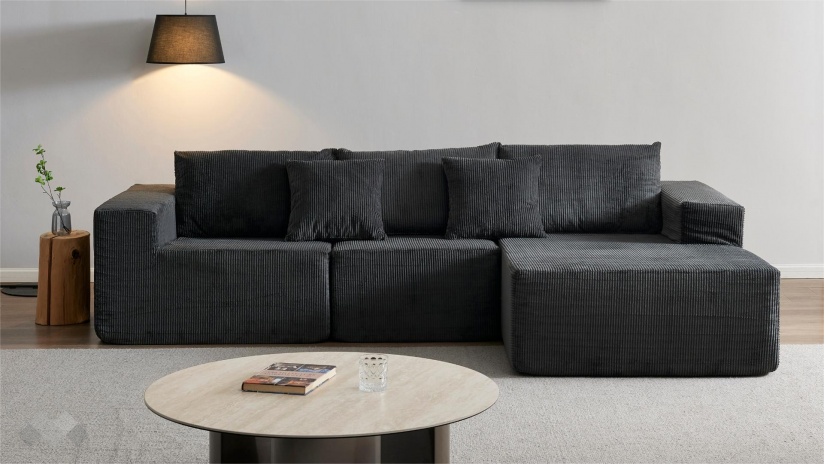 Ъглов диван Компакт с посока антрацит - изглед 2 - МебелМаг Ъглов диван Компакт с посока антрацит - изглед 2