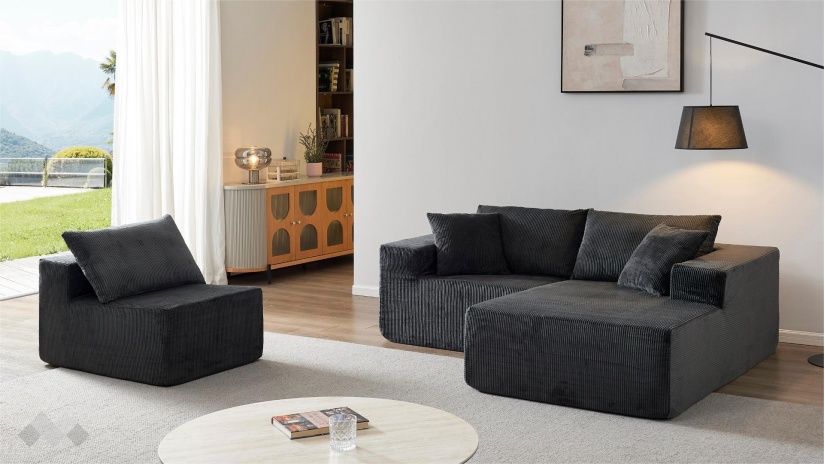 Ъглов диван Компакт с посока антрацит - изглед 3 - МебелМаг Ъглов диван Компакт с посока антрацит - изглед 3