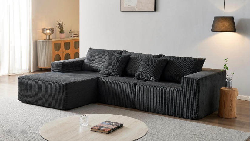 Ъглов диван Компакт с посока антрацит - изглед 1