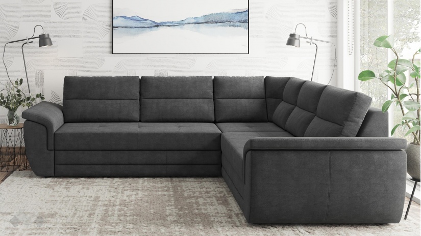 Ъглов диван Моника с посока графит - изглед 2