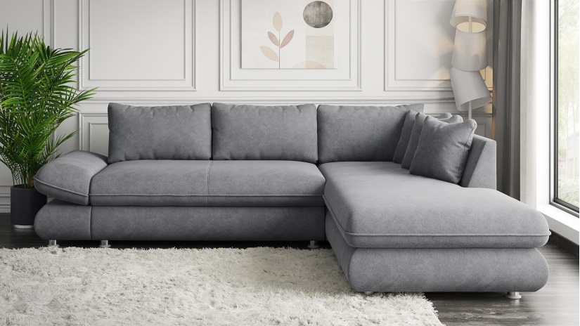 Ъглов диван Монтело с посока сив - изглед 2 - МебелМаг Ъглов диван Монтело с посока сив - изглед 2