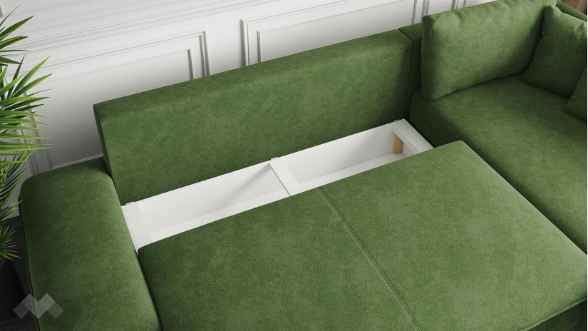 Ъглов диван Монтело с посока зелен - изглед 3