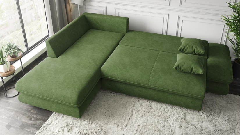 Ъглов диван Монтело с посока зелен - изглед 4 - МебелМаг Ъглов диван Монтело с посока зелен - изглед 4