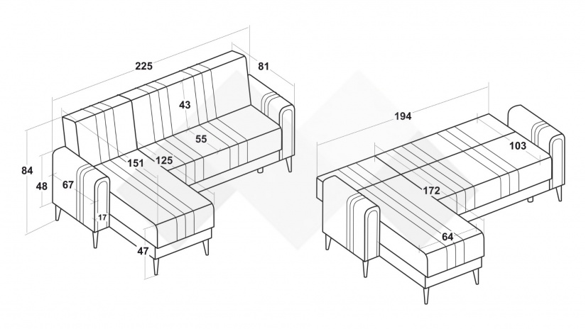 Ъглов диван Омега универсален ъгъл кафяв - изглед 12 - МебелМаг Ъглов диван Омега универсален ъгъл кафяв - изглед 12