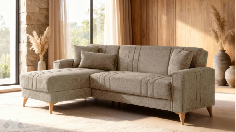 Ъглов диван Омега универсален ъгъл кафяв - изглед 2 - МебелМаг Ъглов диван Омега универсален ъгъл кафяв - изглед 2