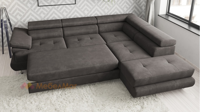 Ъглов диван Падуа с посока кафяв - изглед 4 - МебелМаг Ъглов диван Падуа с посока кафяв - изглед 4