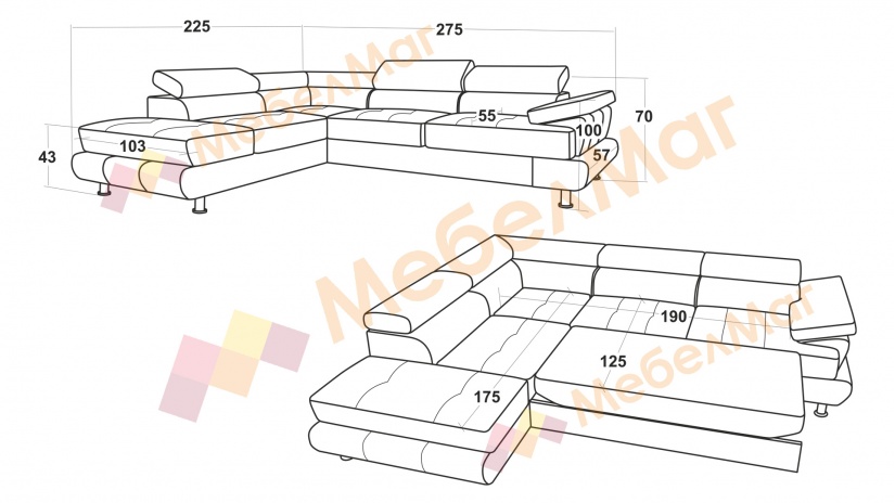Ъглов диван Падуа с посока кафяв - изглед 5 - МебелМаг Ъглов диван Падуа с посока кафяв - изглед 5
