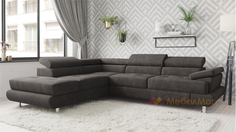 Ъглов диван Падуа с посока кафяв - изглед 1 - МебелМаг Ъглов диван Падуа с посока кафяв - изглед 1