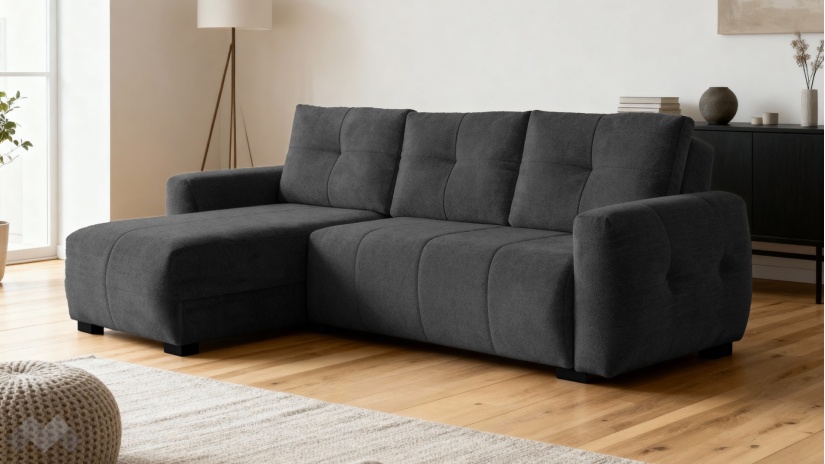 Ъглов диван Ролин Покет универсален ъгъл графит - изглед 2