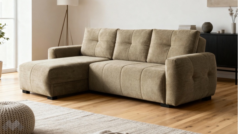 Ъглов диван Ролин Покет универсален ъгъл кафяв - изглед 2