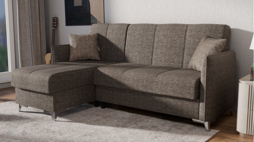 Ъглов диван Сафо универсален ъгъл кафяв - изглед 2 - МебелМаг Ъглов диван Сафо универсален ъгъл кафяв - изглед 2