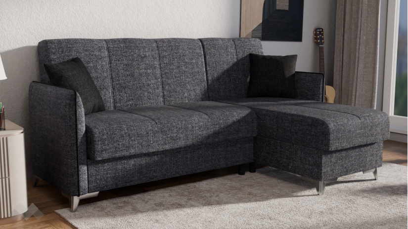 Ъглов диван Сафо универсален ъгъл сив - изглед 1 - МебелМаг Ъглов диван Сафо универсален ъгъл сив - изглед 1