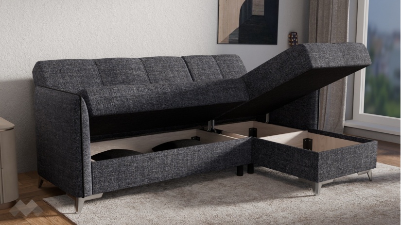 Ъглов диван Сафо универсален ъгъл сив - изглед 5 - МебелМаг Ъглов диван Сафо универсален ъгъл сив - изглед 5