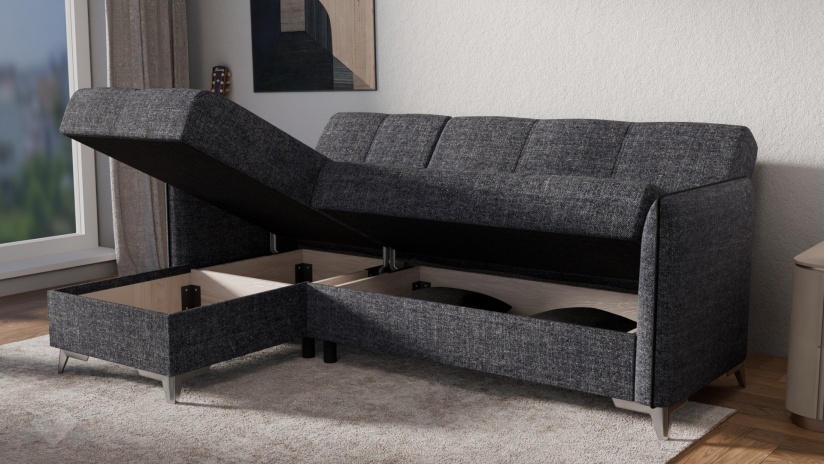 Ъглов диван Сафо универсален ъгъл сив - изглед 6 - МебелМаг Ъглов диван Сафо универсален ъгъл сив - изглед 6