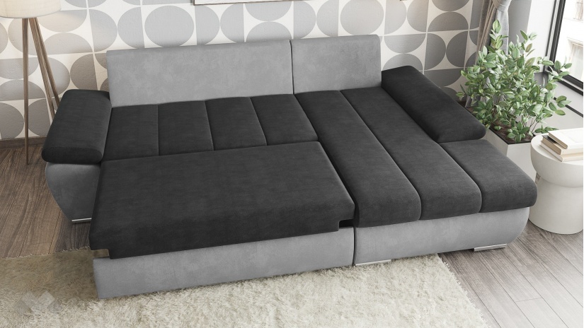 Ъглов диван Савона с посока графит със сиво - изглед 3