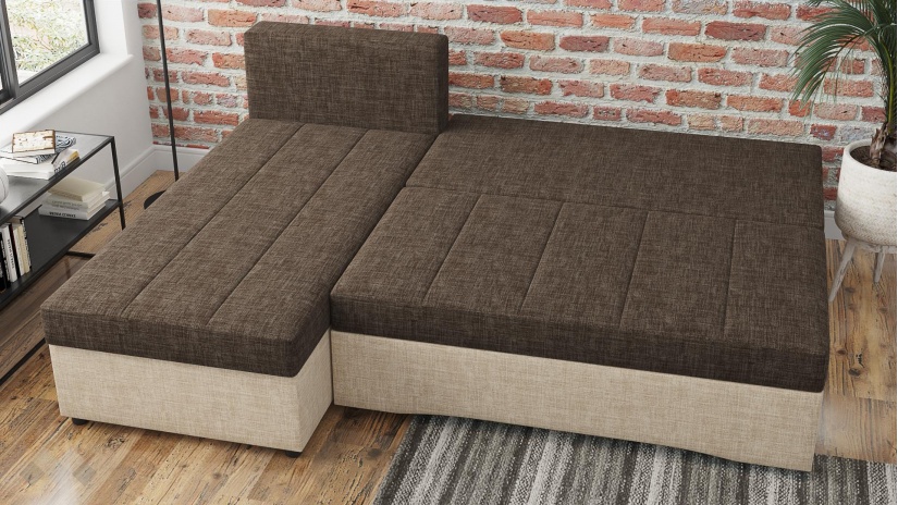 Ъглов диван Селин кафяв със светло кафяво - изглед 10 - МебелМаг Ъглов диван Селин кафяв със светло кафяво - изглед 10