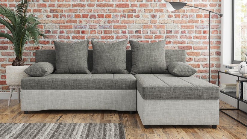 Ъглов диван Селин сив със светло сиво - изглед 3