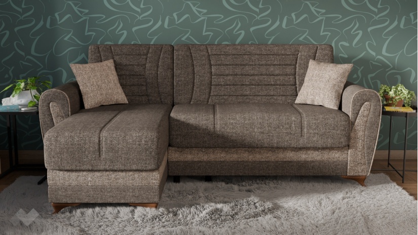 Ъглов диван Серен универсален ъгъл кафяв - изглед 4