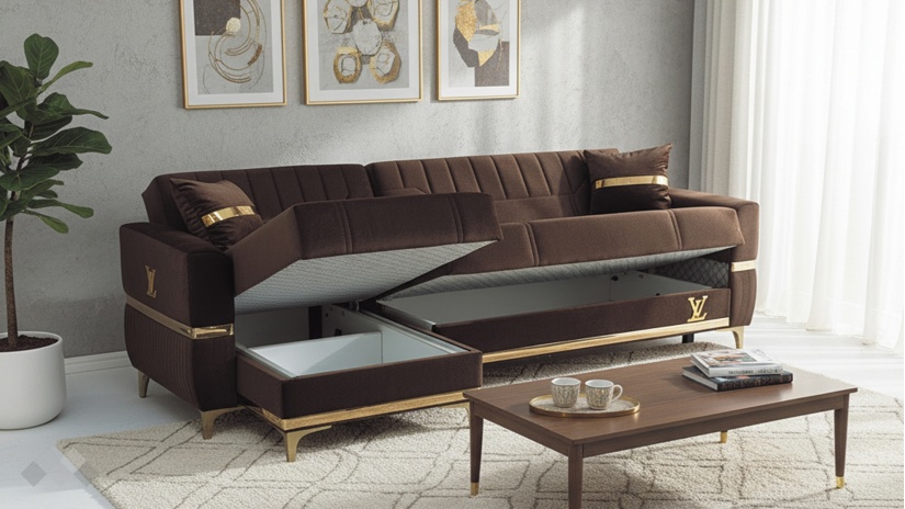 Ъглов диван Верино универсален ъгъл кафяв - изглед 3 - МебелМаг Ъглов диван Верино универсален ъгъл кафяв - изглед 3