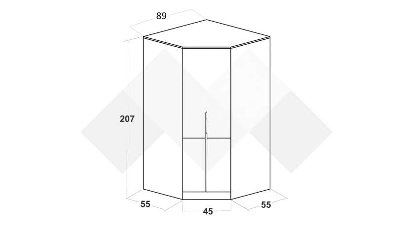 Гардероб Калифорния ъглов бяло с бяло гланц и антик - изглед 2 - МебелМаг Гардероб Калифорния ъглов бяло с бяло гланц и антик - изглед 2