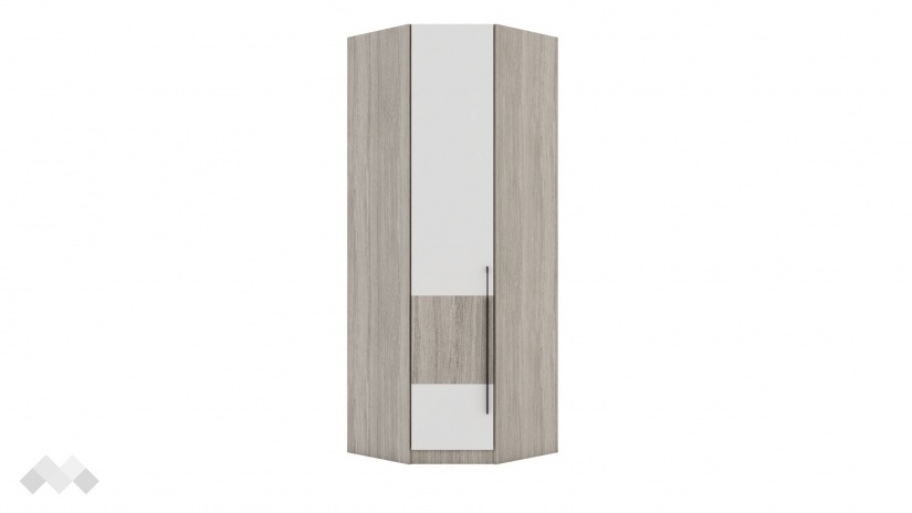 Гардероб Комо ъглови дъб ърбан ойстър с бяло - изглед 1 - МебелМаг Гардероб Комо ъглови дъб ърбан ойстър с бяло - изглед 1