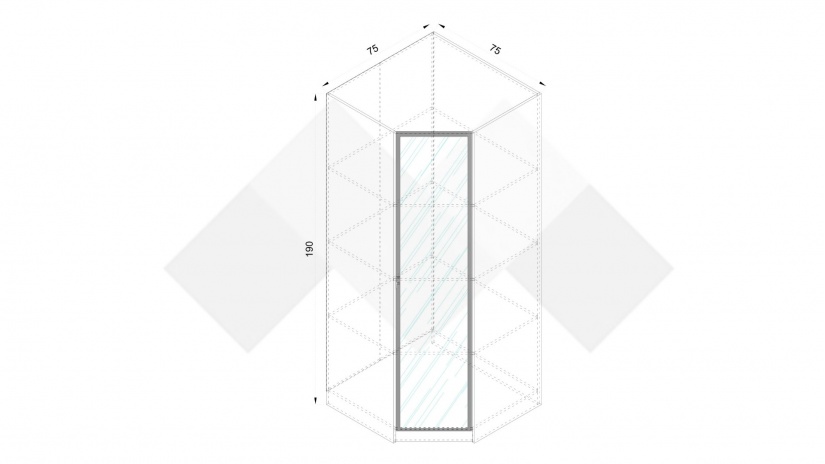 Гардероб Адам ъглови дъб крафт бял с дъб крафт сив - изглед 3